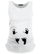 Load image into Gallery viewer, Maternity Cute Feet Printed Sleeveless Vest T-Shirt