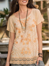 Load image into Gallery viewer, Round Neck Printed Casual Short Sleeve