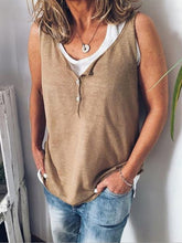 Load image into Gallery viewer, V-Neck Sleeveless Buttons Women's Top