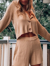 Load image into Gallery viewer, Women's Fashion Casual Knitted Shorts Suit