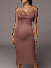 Load image into Gallery viewer, Maternity Sexy One-Shoulder Solid Color Suspender Dress