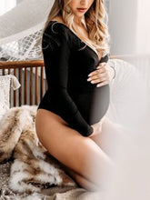 Load image into Gallery viewer, Casual Long Sleeve Elastic Photo Maternity Jumpsuit Dress