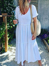 Load image into Gallery viewer, V-neck Short Sleeve Casual Loose Dress