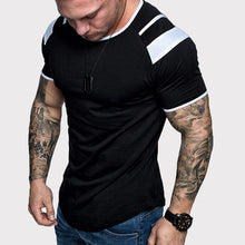 Load image into Gallery viewer, Men's Round Neck Color-Block Casual Cotton T-Shirt