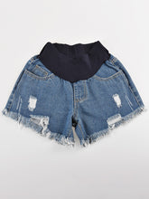 Load image into Gallery viewer, Maternity Fashion Thin Shredded Denim Shorts