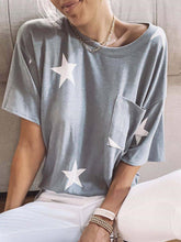 Load image into Gallery viewer, Star Print Crew Neck Short Sleeve