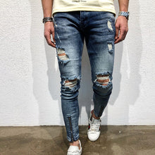 Load image into Gallery viewer, Men's Casual Slim Fit Hole Trousers Jeans