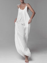 Load image into Gallery viewer, Women's Fashion Super Loose White Lace-Up Jumpsuits