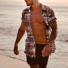 Load image into Gallery viewer, Beach Holiday Leaf Print Casual Suit Men