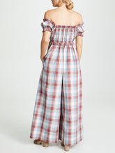 Load image into Gallery viewer, Women's Fashion Off-The-Shoulder Check Jumpsuit