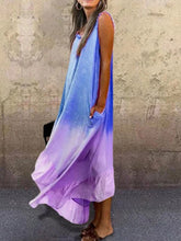 Load image into Gallery viewer, Tie-dye Gradient Irregular Hem Vest Dress