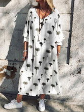 Load image into Gallery viewer, Women's Fashion Loose Mid Sleeve Printed Beach Dress