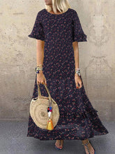 Load image into Gallery viewer, Vintage Floral Sleeveless Swing Women's Dress