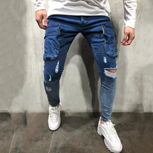 Load image into Gallery viewer, Men's Stylish Multi-Pocket Slim-Fit Ripped Jeans