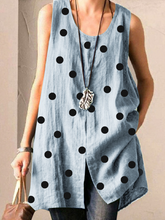 Load image into Gallery viewer, Women's Printed Cotton And Linen Casual Sleeveless Vest Shirt