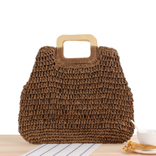 Load image into Gallery viewer, Vintage Hand-Woven Portable Cutout Straw Bag