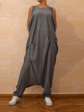 Load image into Gallery viewer, Women's Sleeveless Square Collar Casual Retro Solid Color Jumpsuit