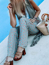 Load image into Gallery viewer, Sleeveless Printed Pants Casual Loose Suit