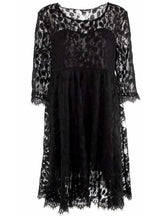 Load image into Gallery viewer, Maternity Round Neck Lace Perspective Loose Midi Dress
