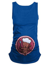 Load image into Gallery viewer, Maternity Casual Fun Baby Cooking Printed Sleeveless T-shirt