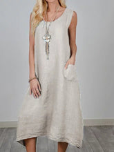 Load image into Gallery viewer, Women's Solid Color Loose Sleeveless Long Dress