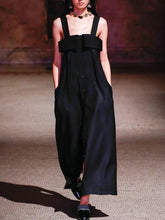 Load image into Gallery viewer, Women's Fashion Black Irregular Neck Loose Jumpsuit