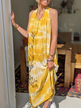 Load image into Gallery viewer, Tie-dye Gradient Round Neck Casual Dress