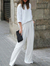 Load image into Gallery viewer, Round Neck Mid Sleeve Casual Loose Suit