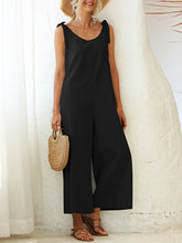 Load image into Gallery viewer, Women's Tied Bandwidth Straight Solid Solid Siamese Jumpsuit