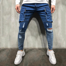 Load image into Gallery viewer, Men's Stylish Multi-Pocket Slim-Fit Ripped Jeans
