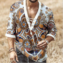 Load image into Gallery viewer, Lace-Up Printed Shirt