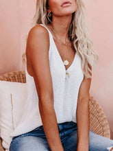 Load image into Gallery viewer, Round Neck Knitted Sleeveless Women's Top