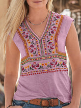 Load image into Gallery viewer, Women's Fashion Casual Floral Embroidery Printed Sleeveless T-shirt