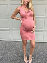 Load image into Gallery viewer, Maternity Dress Sexy Slim Solid Color Sling Dress