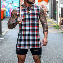 Load image into Gallery viewer, Men's Casual Fashion Plaid Print Sleeveless T-shirt