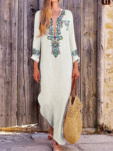 Load image into Gallery viewer, Long Sleeve Printing Simple Women's Dress