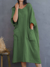 Load image into Gallery viewer, Women's Loose Casual Cotton Long Dress