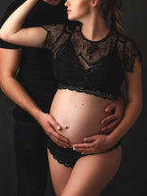 Load image into Gallery viewer, Maternity Elegant Solid Color Lace Photo Clothing Bodysuit