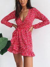 Load image into Gallery viewer, Women's Sexy Casual Floral Print Long Sleeve Dress
