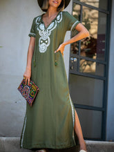 Load image into Gallery viewer, Retro Short Sleeve Printed Casual Dress
