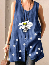 Load image into Gallery viewer, Women's Printed Cotton And Linen Casual Sleeveless Vest T-Shirt