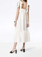 Load image into Gallery viewer, Women's Fashion White Bandage V-Neck Stitching Maxi Dress
