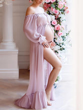 Load image into Gallery viewer, Maternity Elegant Solid Color Strapless Photo Dress