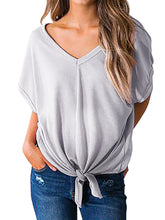 Load image into Gallery viewer, Maternity Solid Color V-Neck Knotted Short-Sleeved T-Shirt