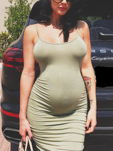 Load image into Gallery viewer, Maternity Dress Sexy Slim Solid Color Sling Dress