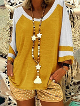 Load image into Gallery viewer, Women's Colorblock Short-Sleeved T-Shirt And Shorts Suit