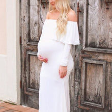 Load image into Gallery viewer, Long-Sleeved Strapless Temperament Maternity Dress