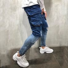 Load image into Gallery viewer, Men's Stylish Multi-Pocket Slim-Fit Ripped Jeans