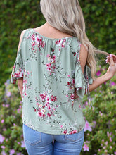 Load image into Gallery viewer, Women's Casual Off-Shoulder V-Neck Printed Lotus Leaf Shirt