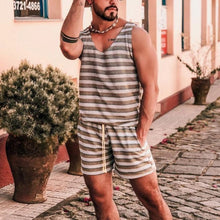 Load image into Gallery viewer, Striped Casual Crew Neck Men's Suits